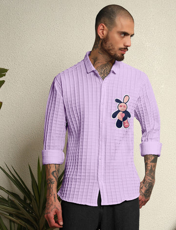 Fun Element Embroidery Patch Lavender Shirt