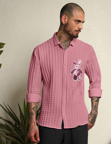 Fun Element Embroidery Patch Pink Shirt