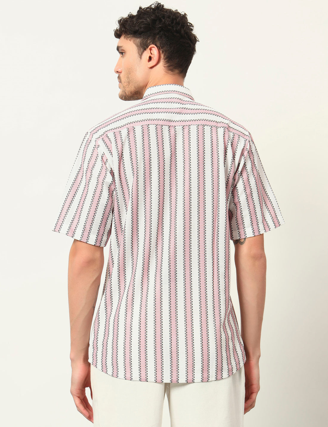 Fresh Flow Polyester Blend Pink Striped Shirt