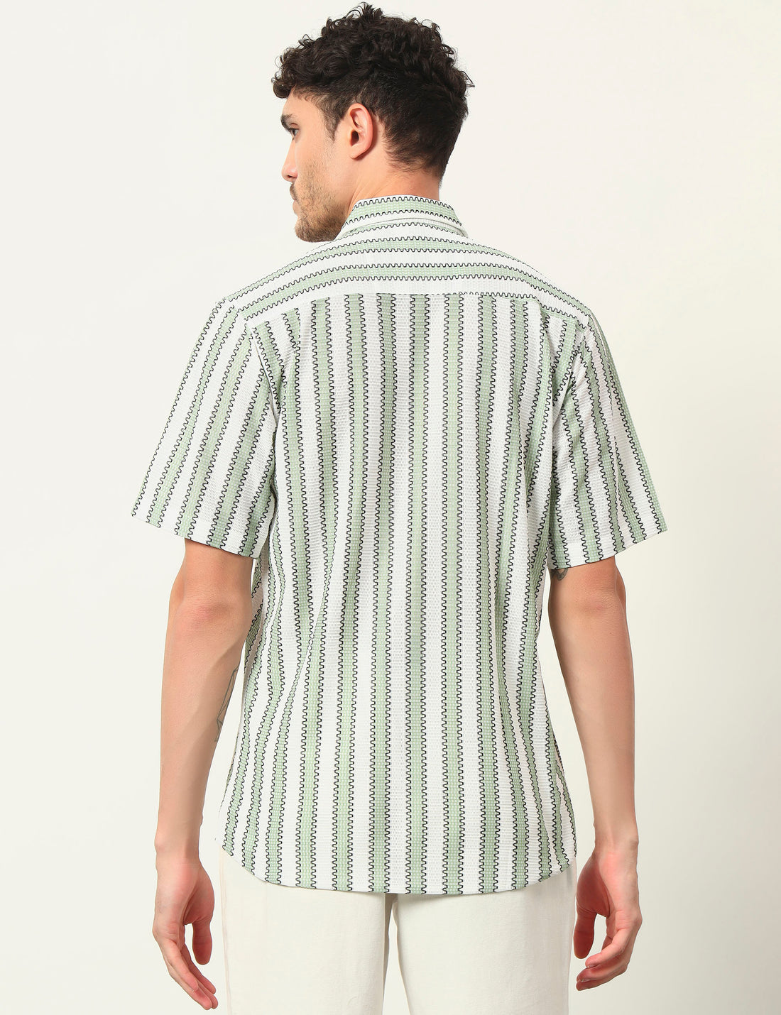 Fresh Flow Polyester Blend Pista Striped Shirt