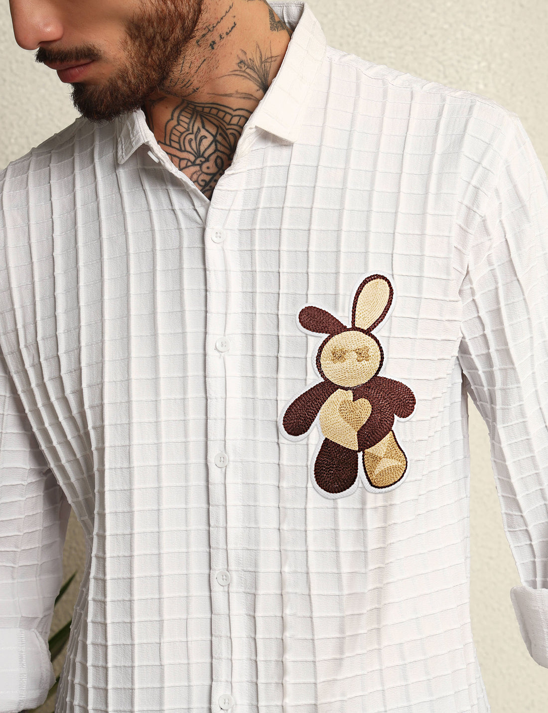 Fun Element Embroidery Patch White Shirt