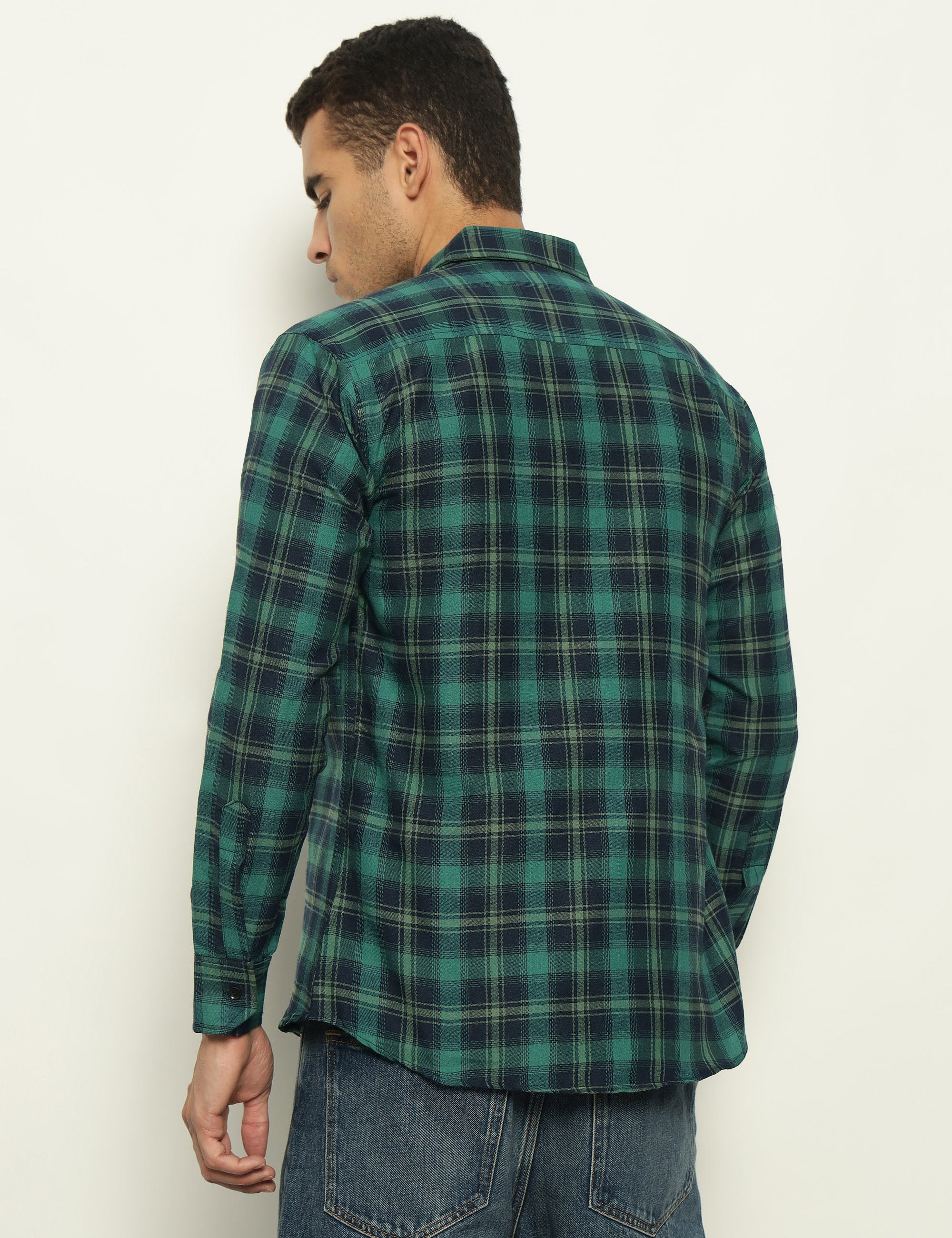 Emerald Check Cotton Blend Shirt