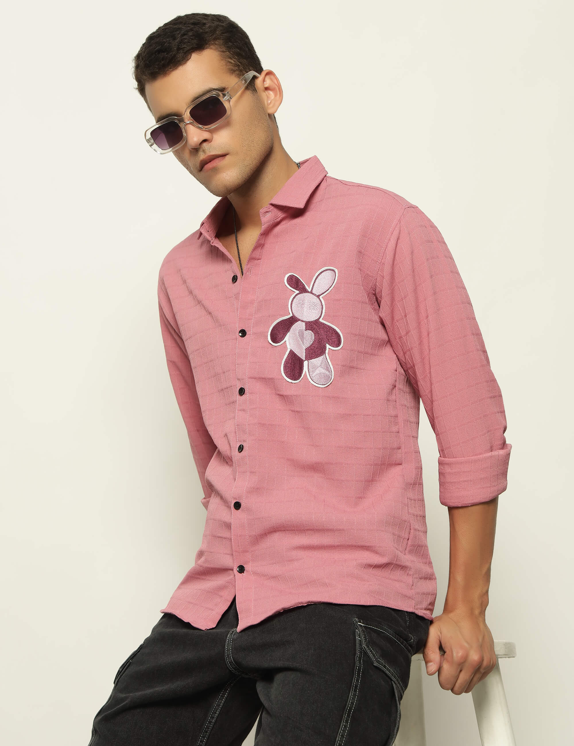 Fun Element Embroidery Patch Pink Shirt