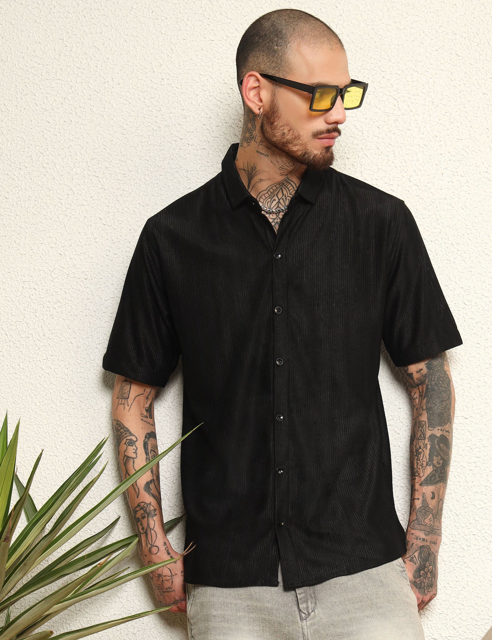 Eclipse Black Polyester Blend Shirt