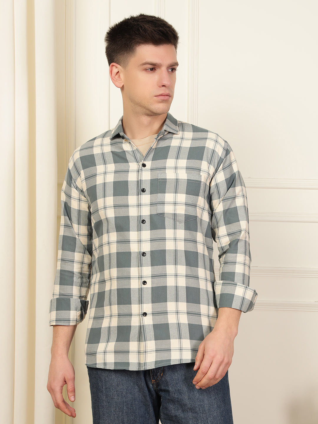 Ashwood Check Cotton Blend Shirt
