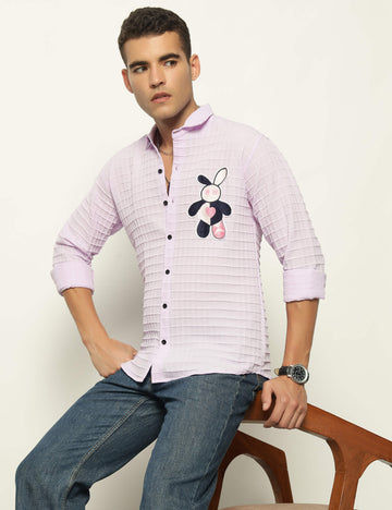 Fun Element Embroidery Patch Lavender Shirt