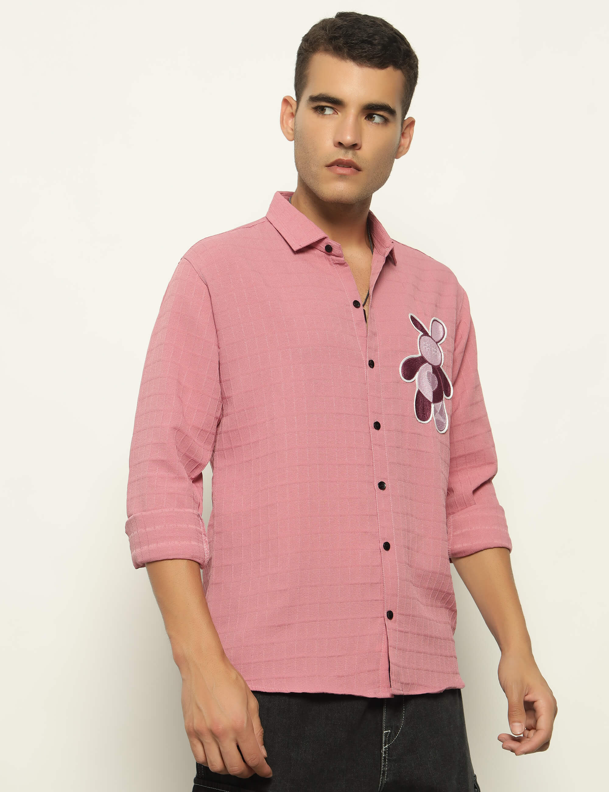 Fun Element Embroidery Patch Pink Shirt