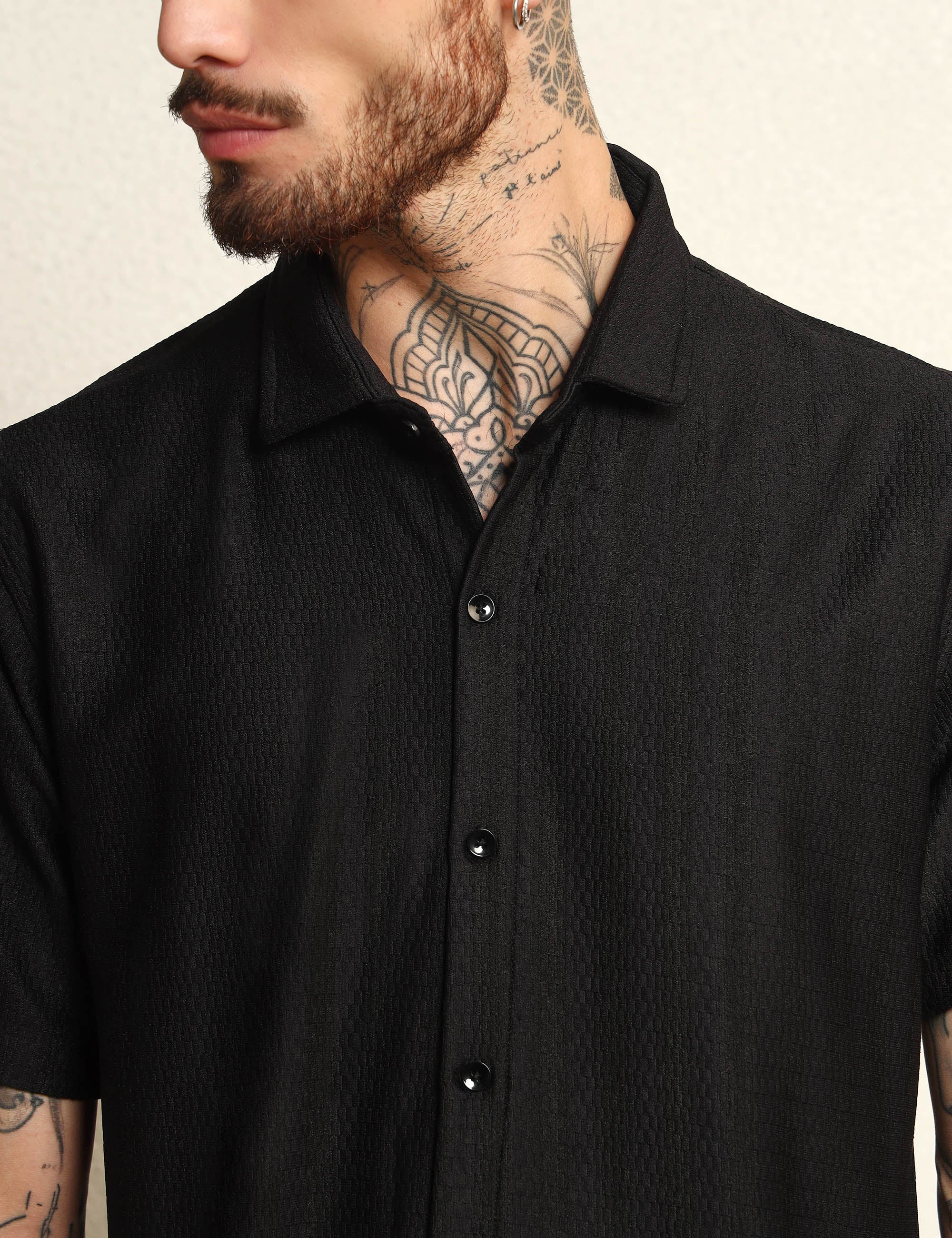 Midnight Black Classic Polyester Blend Shirt