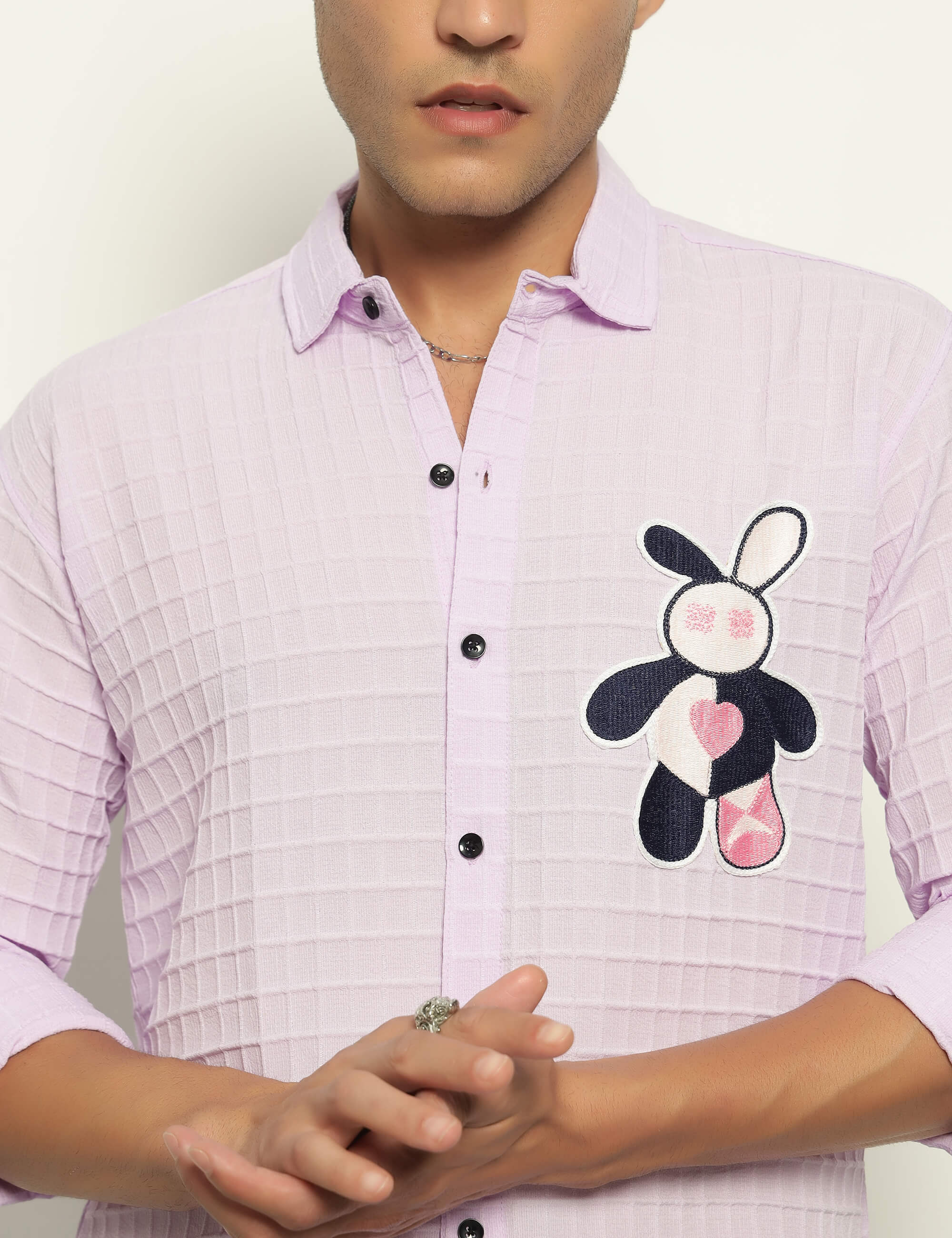 Fun Element Embroidery Patch Lavender Shirt