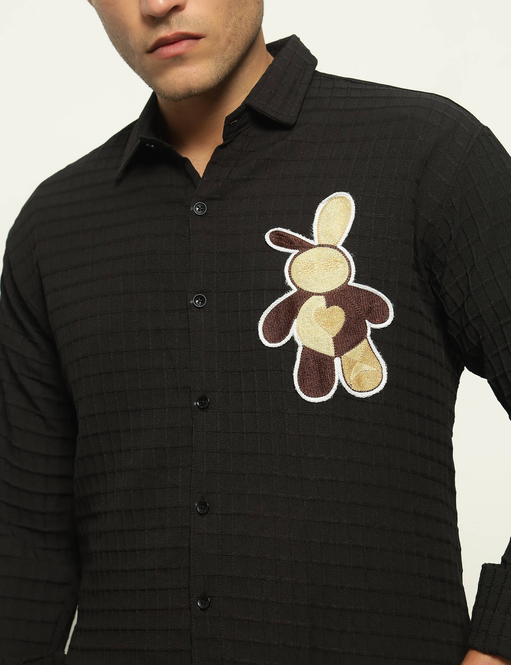 Fun Element Embroidery Patch Black Shirt