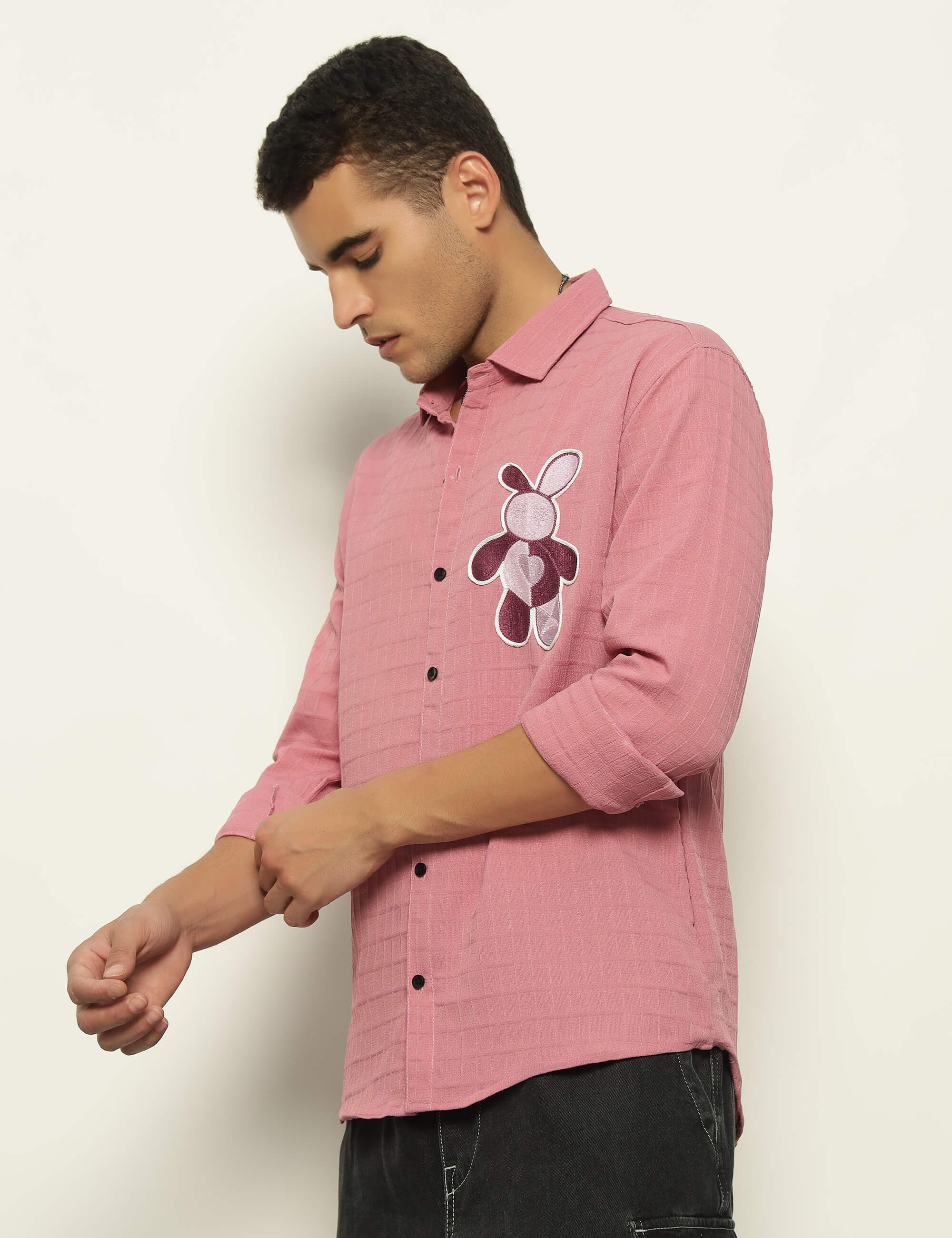 Fun Element Embroidery Patch Pink Shirt