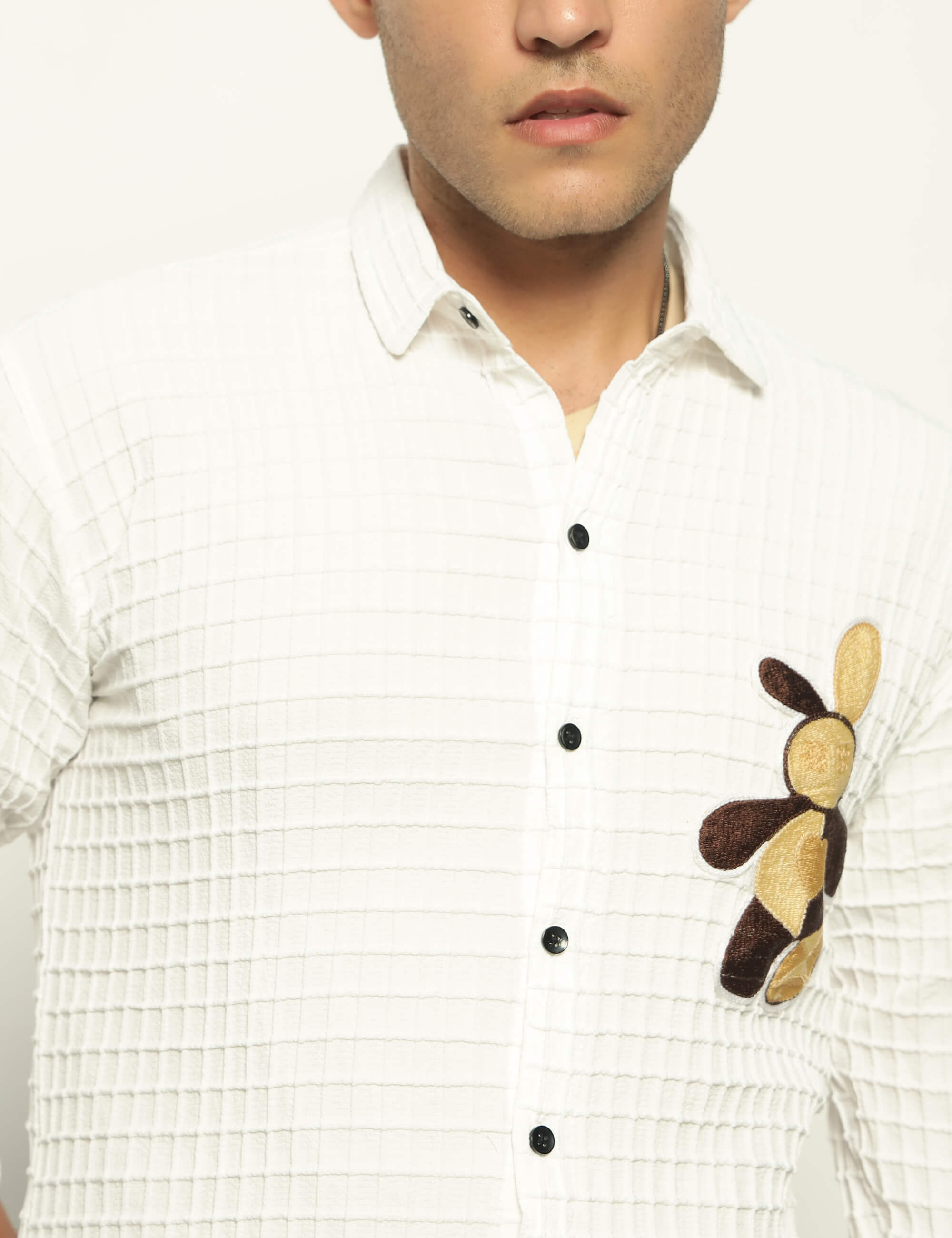 Fun Element Embroidery Patch White Shirt
