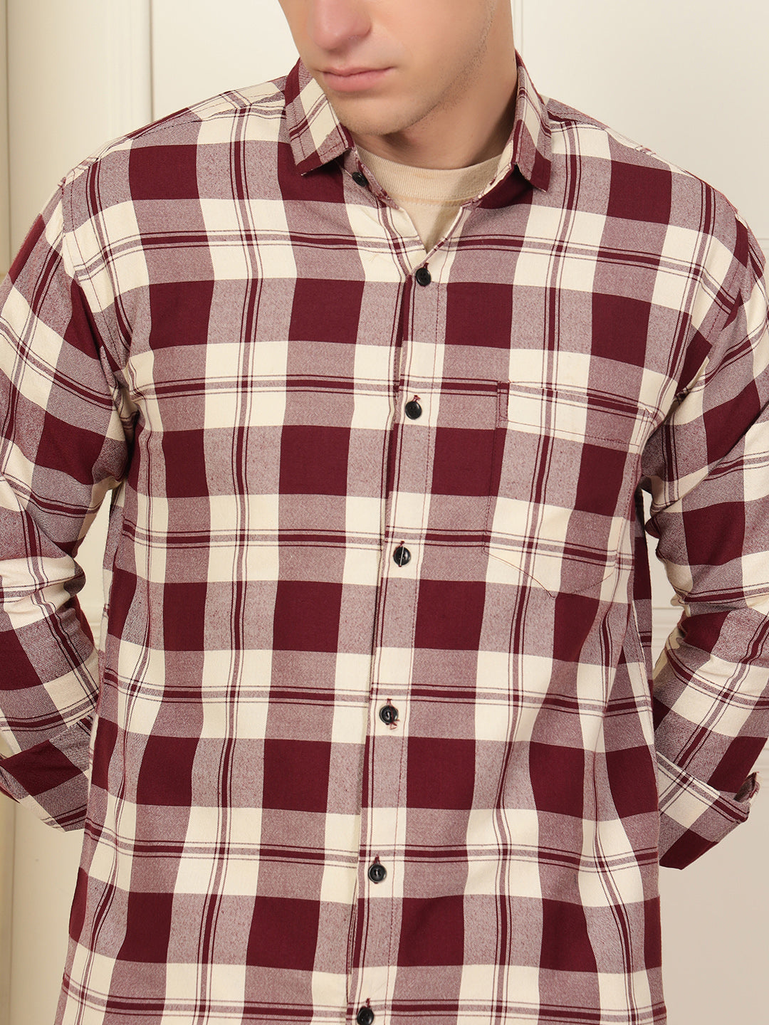 Rustic Charm Cotton Blend Shirt