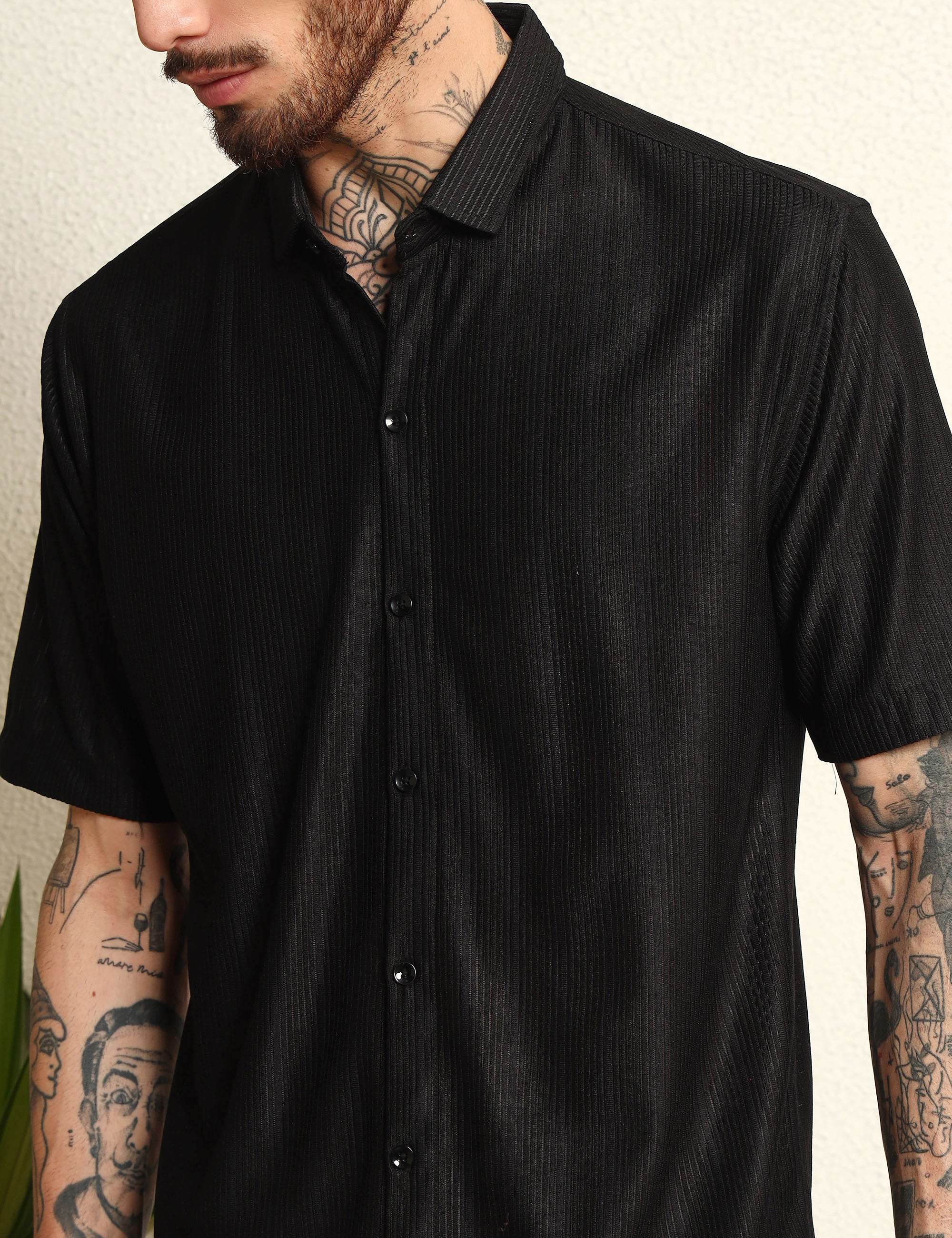 Eclipse Black Polyester Blend Shirt