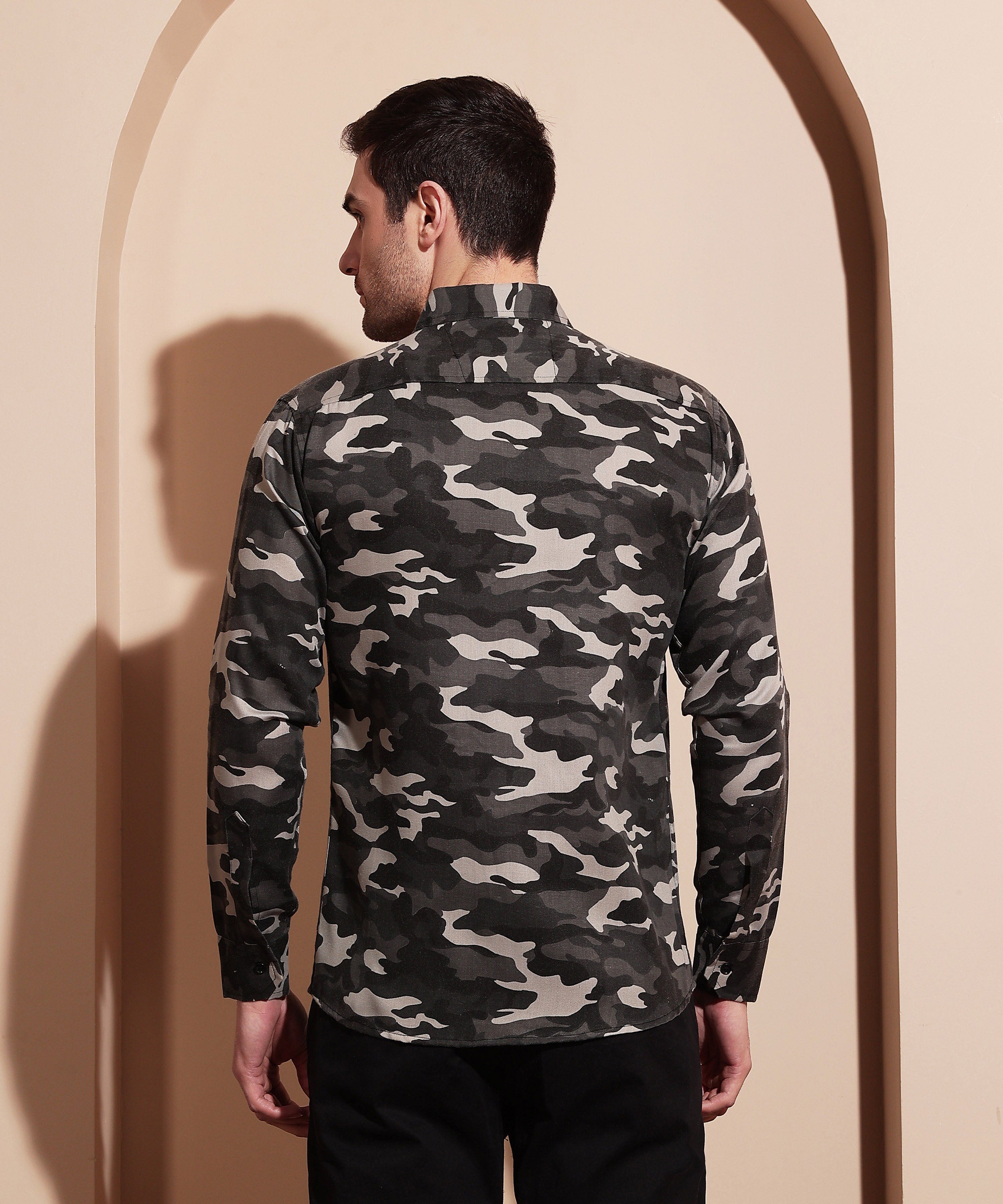 Tactical Grey Camo Cotton Blend Shirt