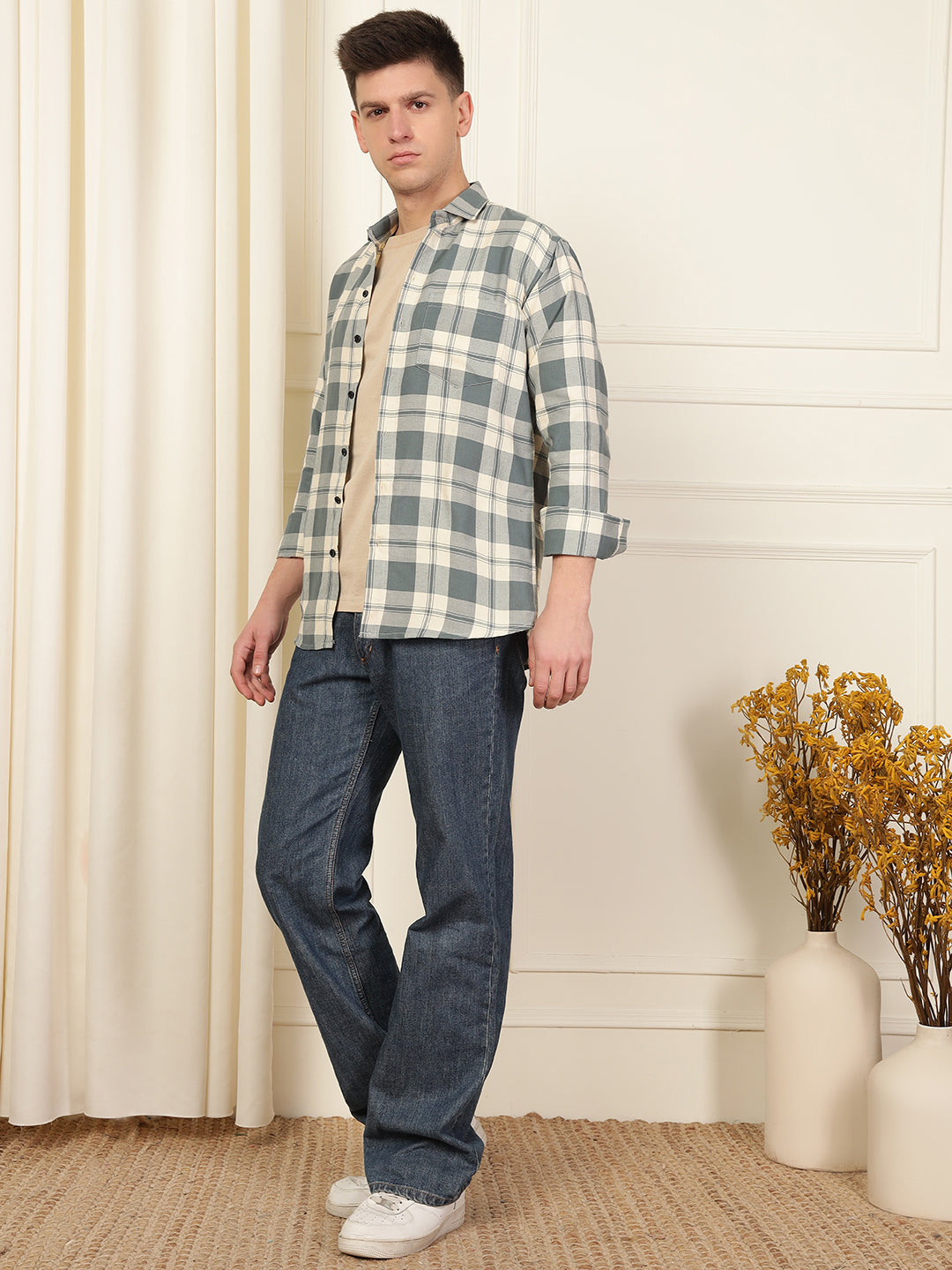 Ashwood Check Cotton Blend Shirt