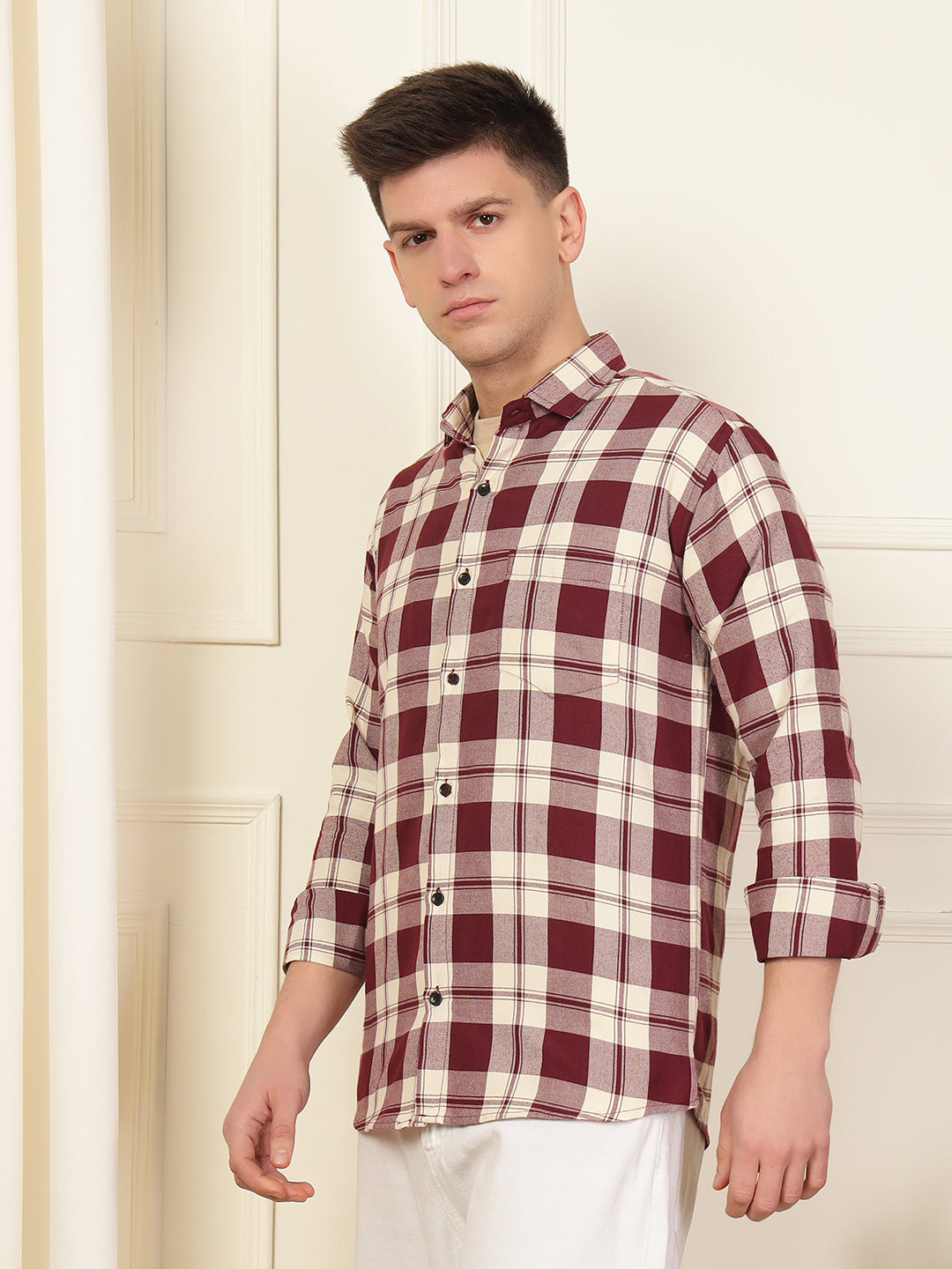 Rustic Charm Cotton Blend Shirt