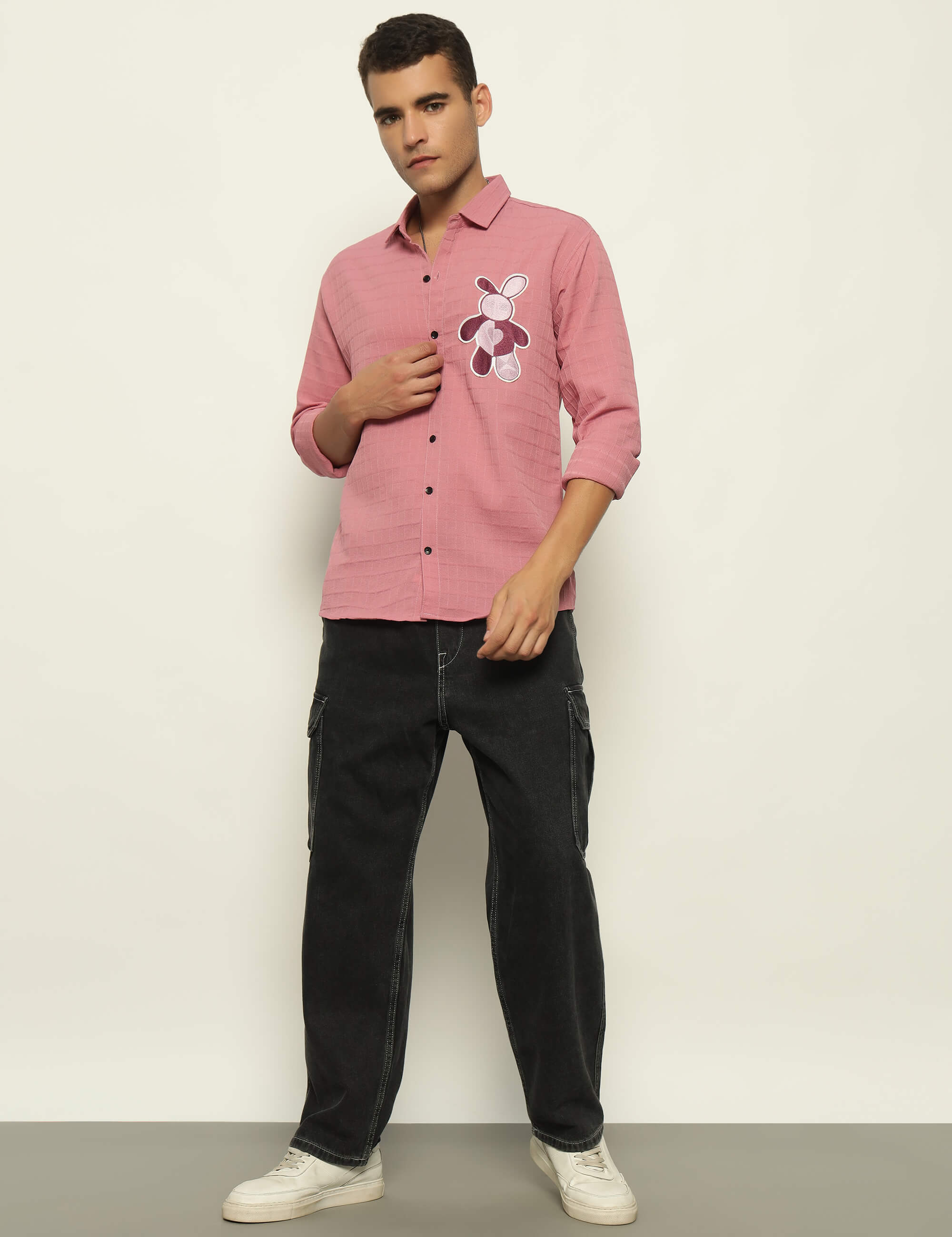 Fun Element Embroidery Patch Pink Shirt