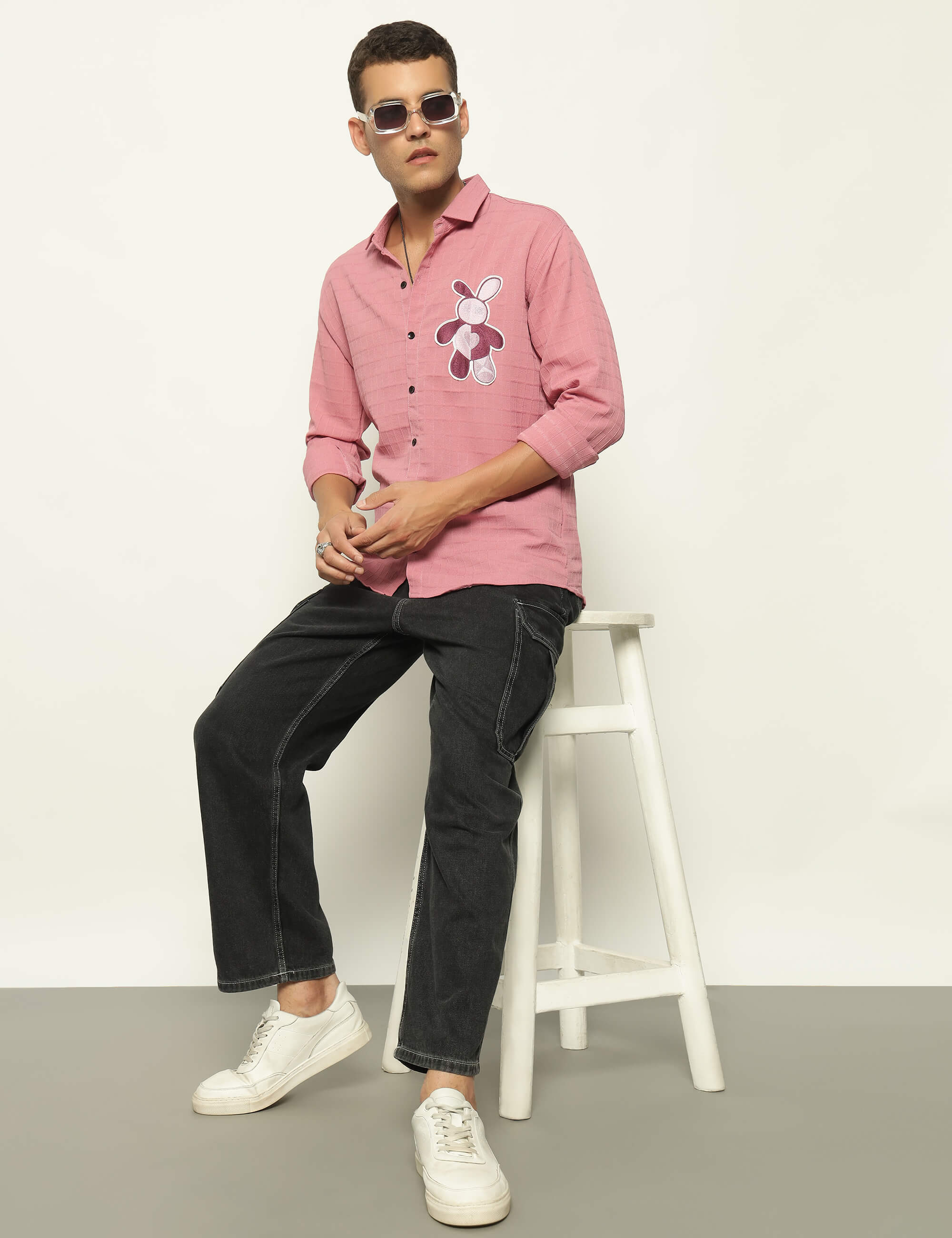 Fun Element Embroidery Patch Pink Shirt