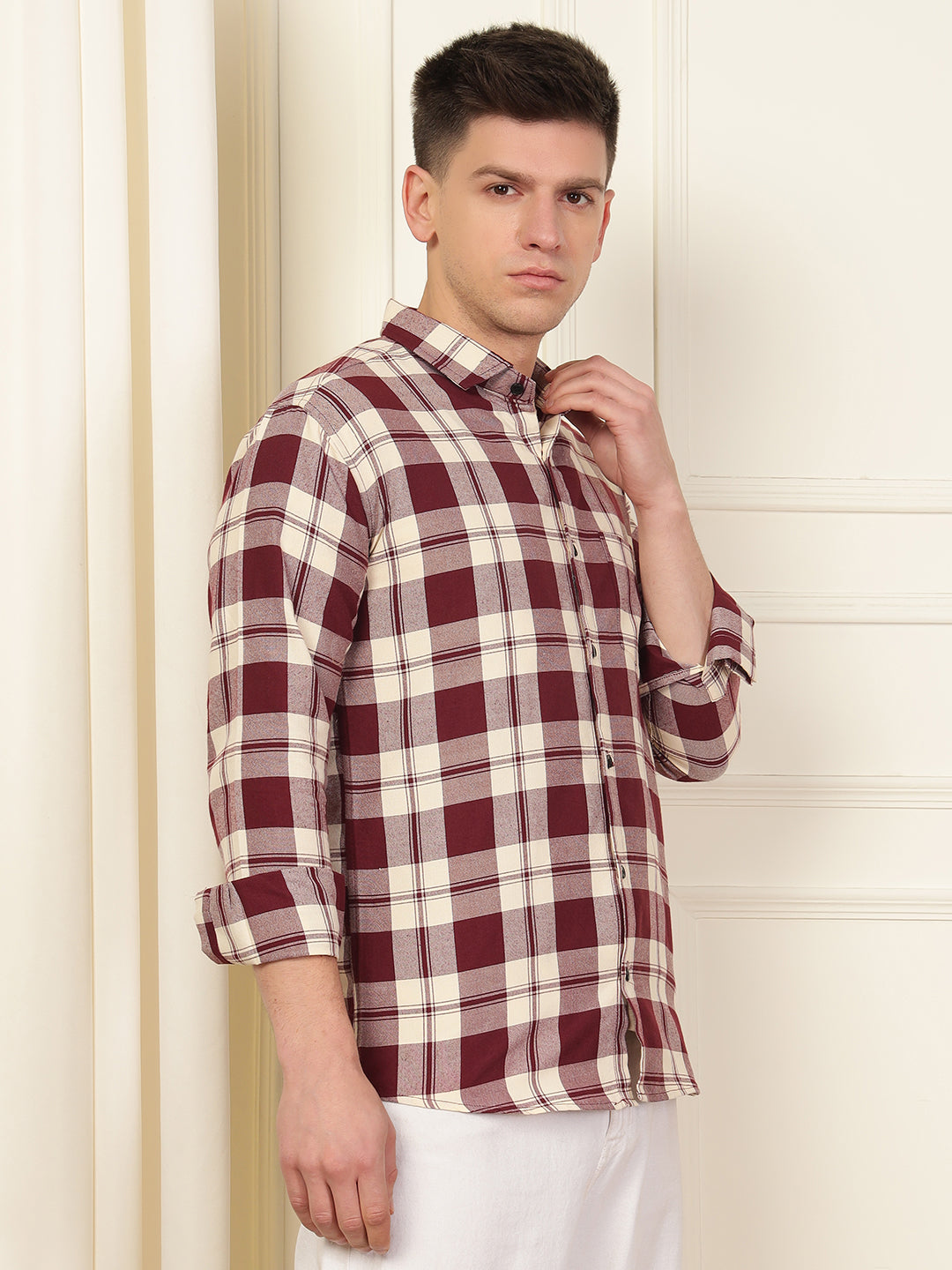 Rustic Charm Cotton Blend Shirt