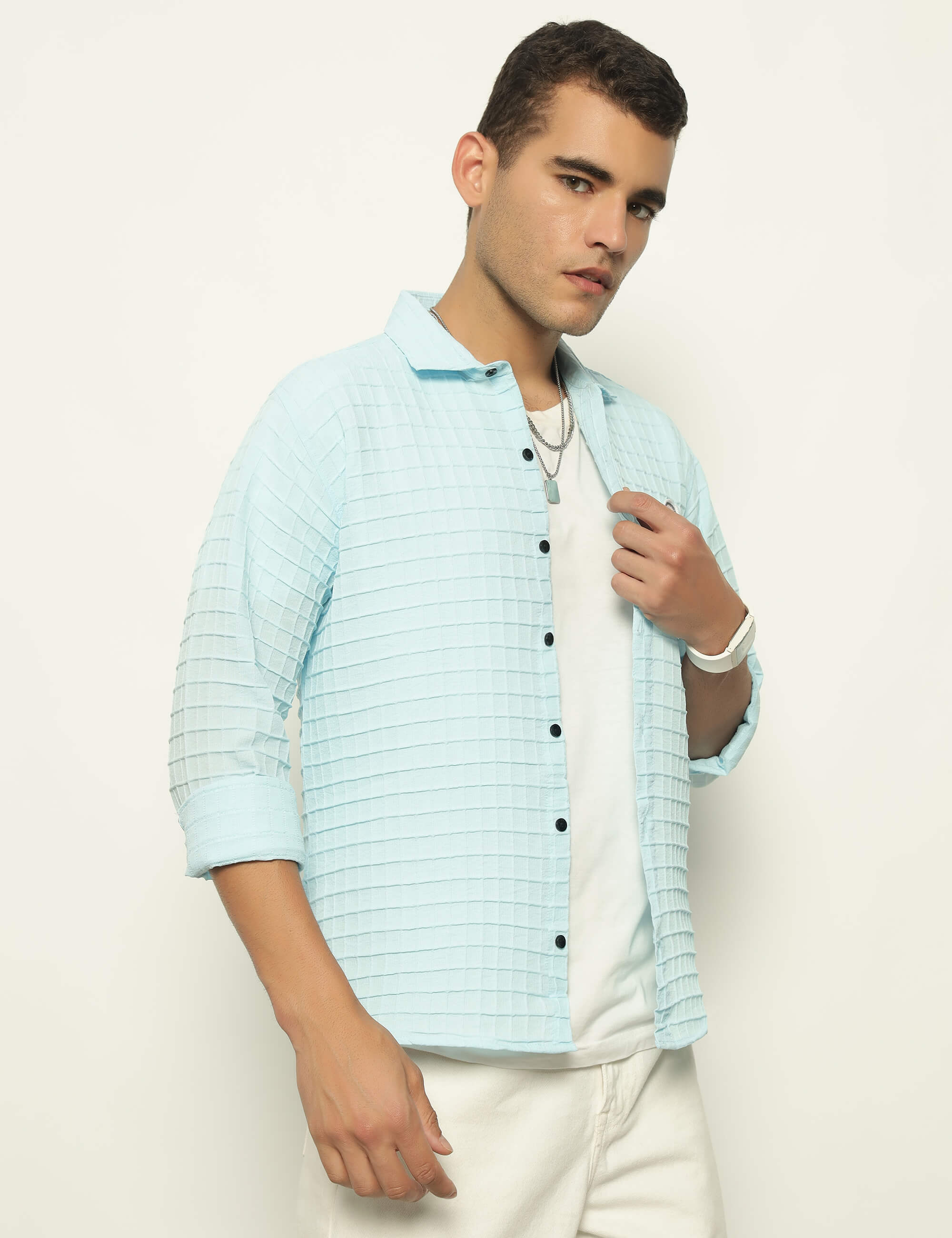 Fun Element Embroidery Patch Light Blue Shirt