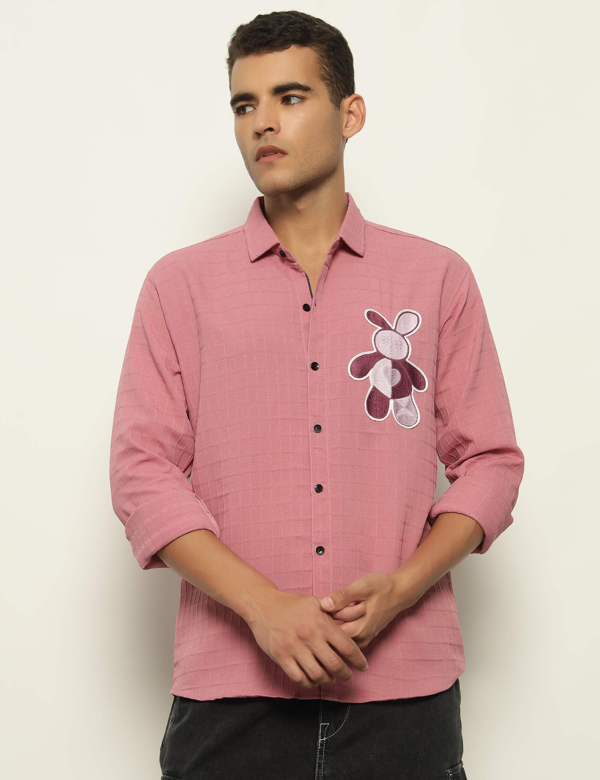 Fun Element Embroidery Patch Pink Shirt