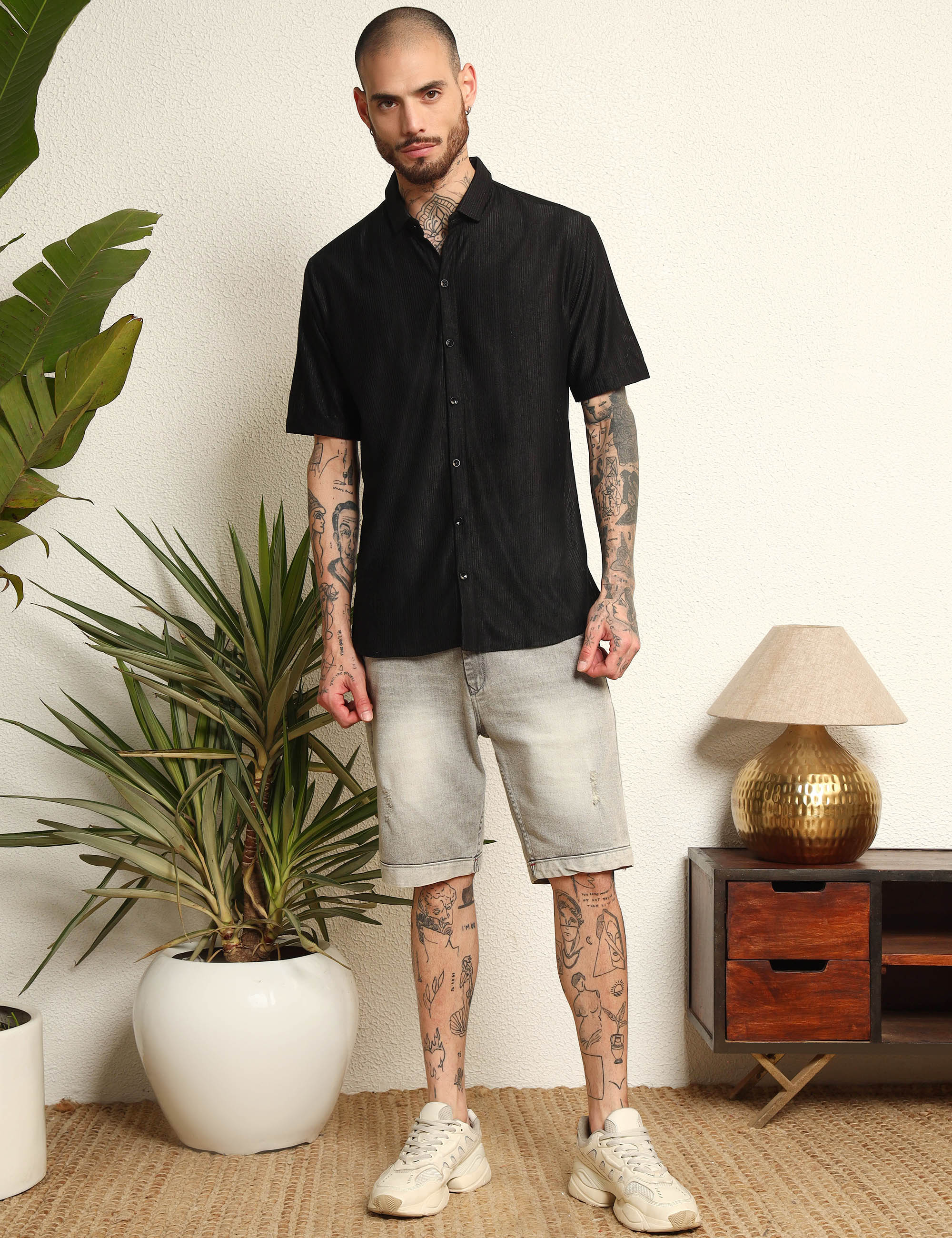 Eclipse Black Polyester Blend Shirt