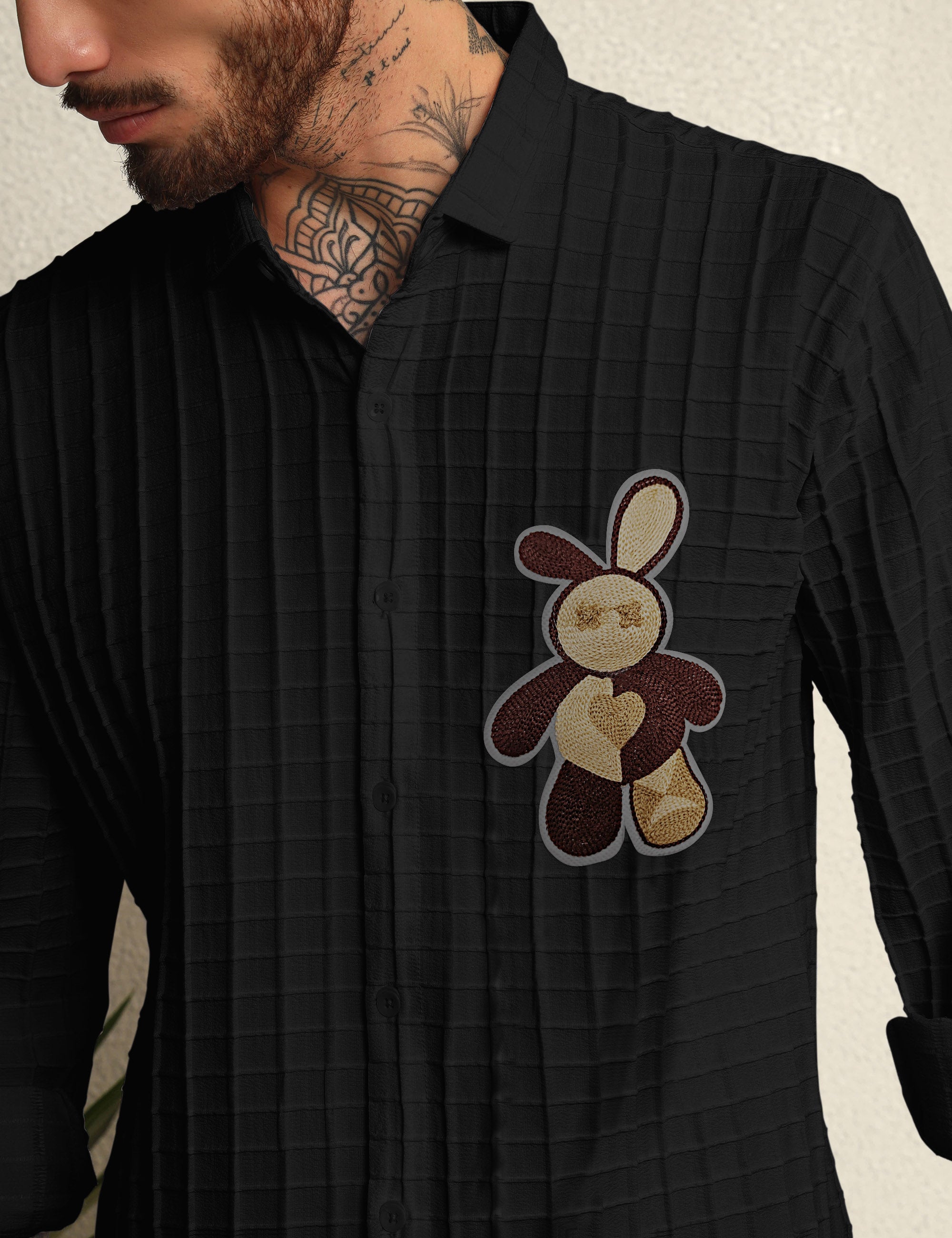 Fun Element Embroidery Patch Black Shirt