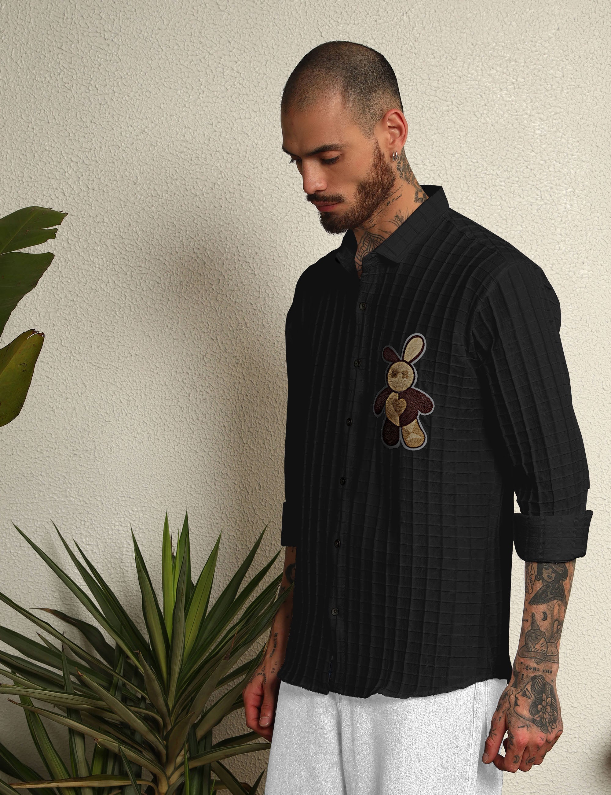 Fun Element Embroidery Patch Black Shirt