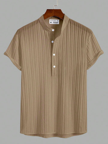 Ochre Yellow Breeze Mandarin Collar Shirt