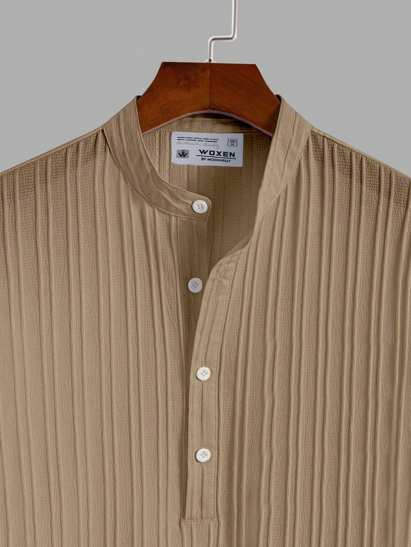 Ochre Yellow Breeze Mandarin Collar Shirt