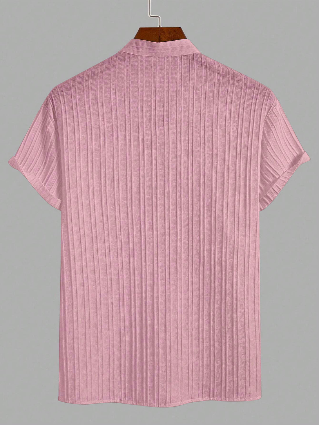 Pink Breeze Mandarin Collar Shirt