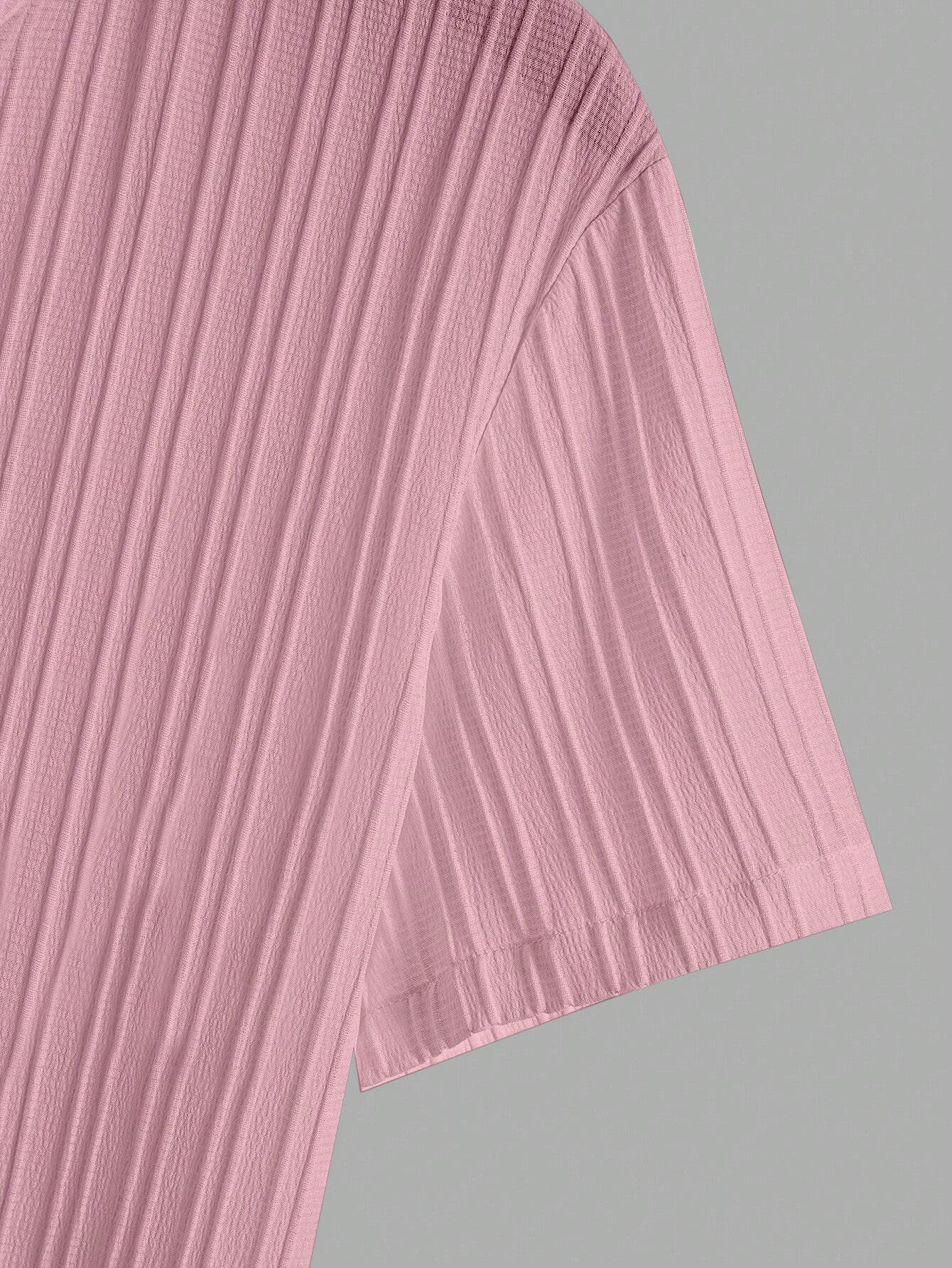 Pink Breeze Mandarin Collar Shirt