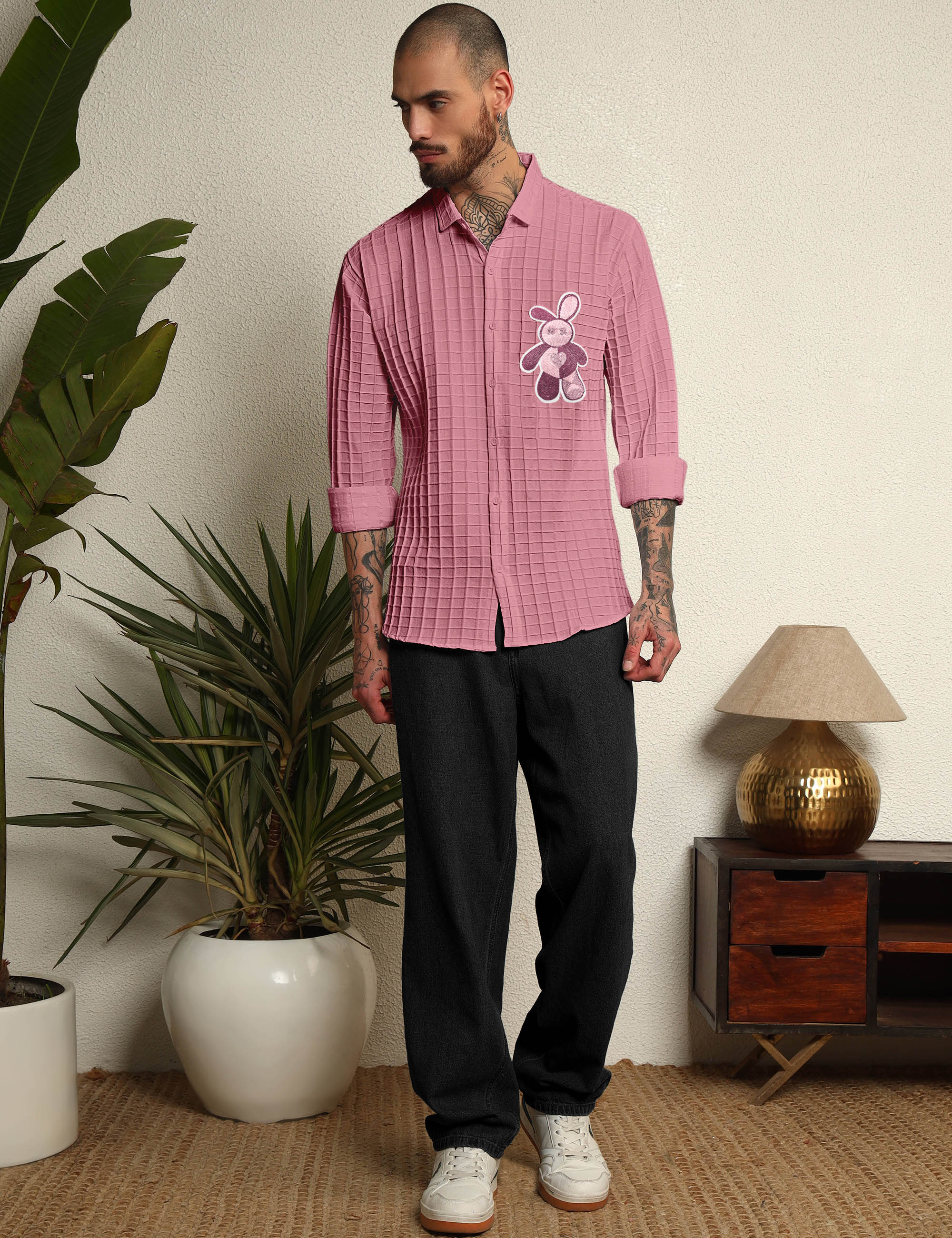 Fun Element Embroidery Patch Pink Shirt