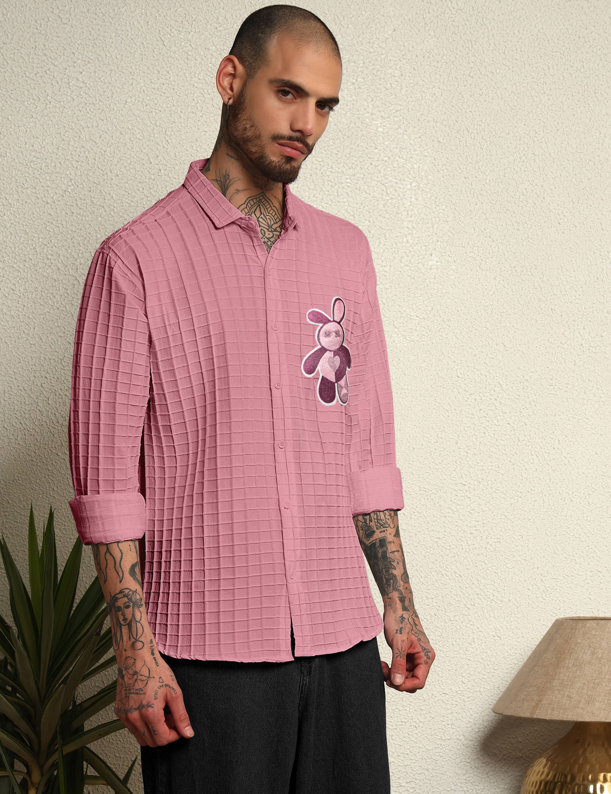 Fun Element Embroidery Patch Pink Shirt