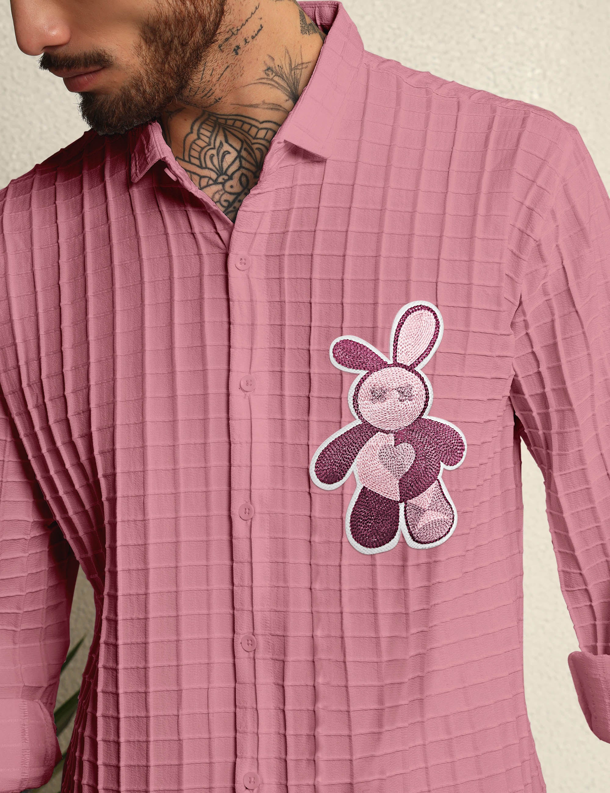 Fun Element Embroidery Patch Pink Shirt