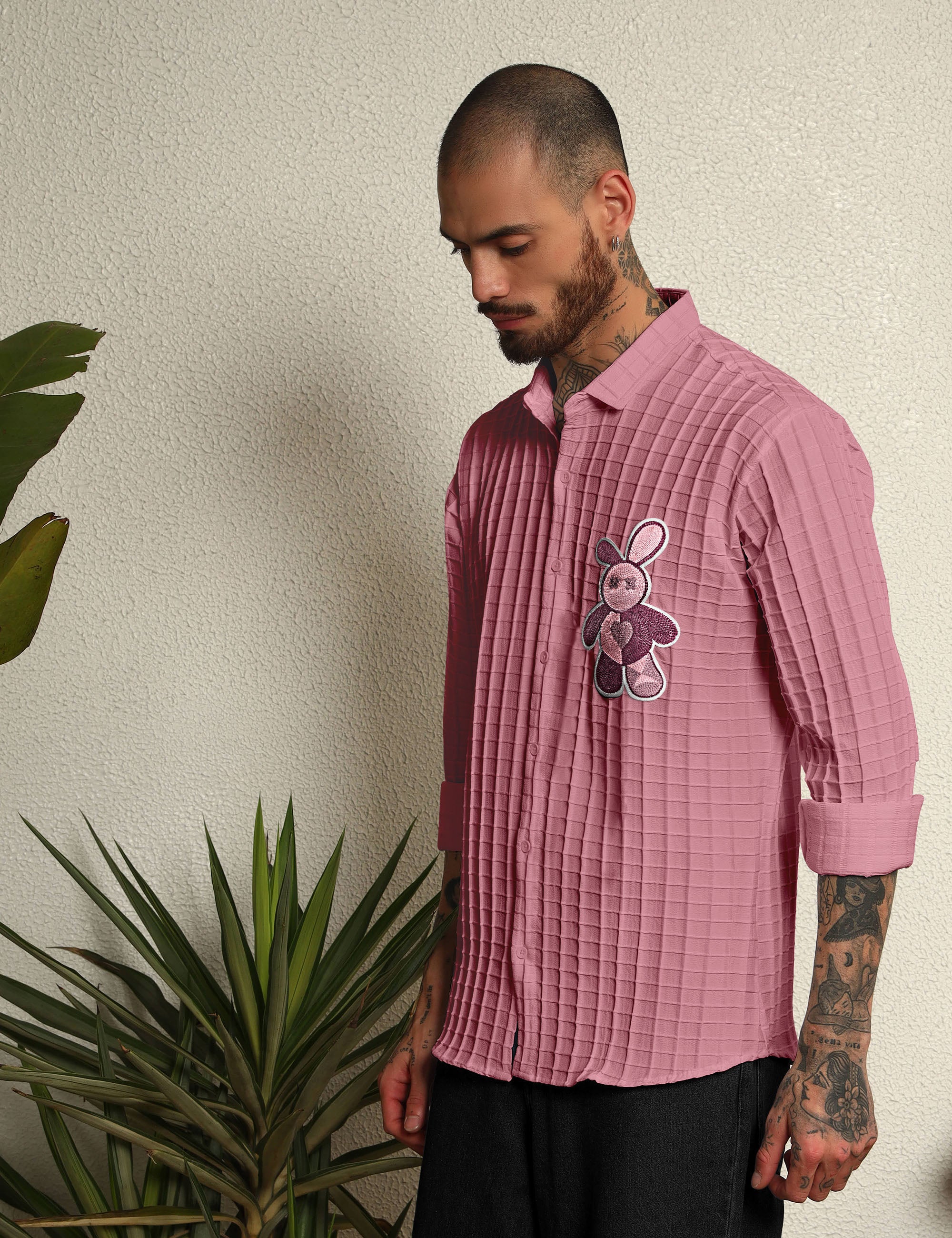 Fun Element Embroidery Patch Pink Shirt