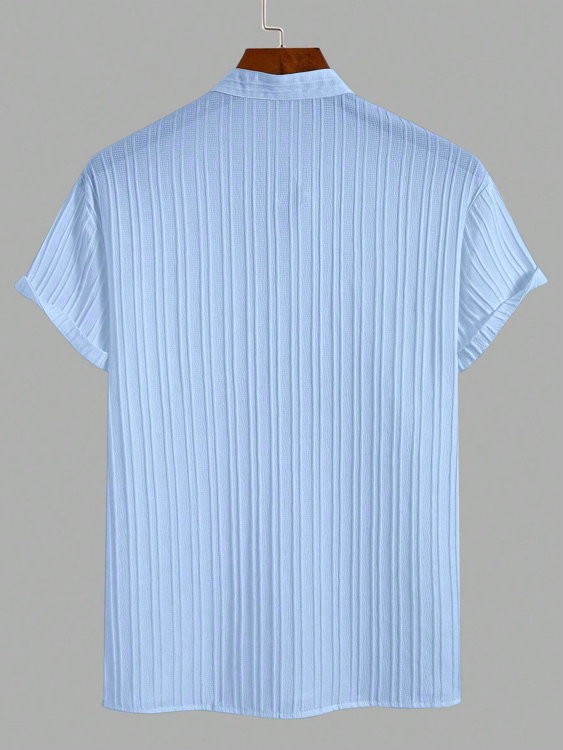 Sky Blue Breeze Mandarin Collar Shirt