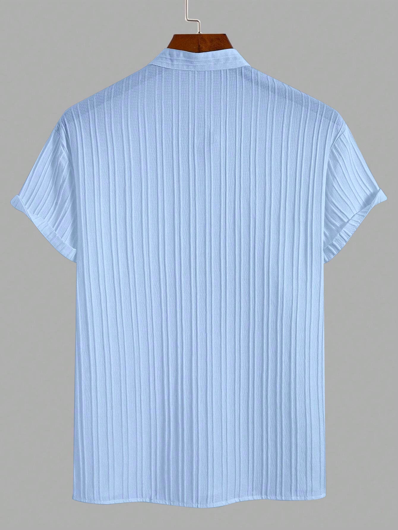 Sky Blue Breeze Mandarin Collar Shirt